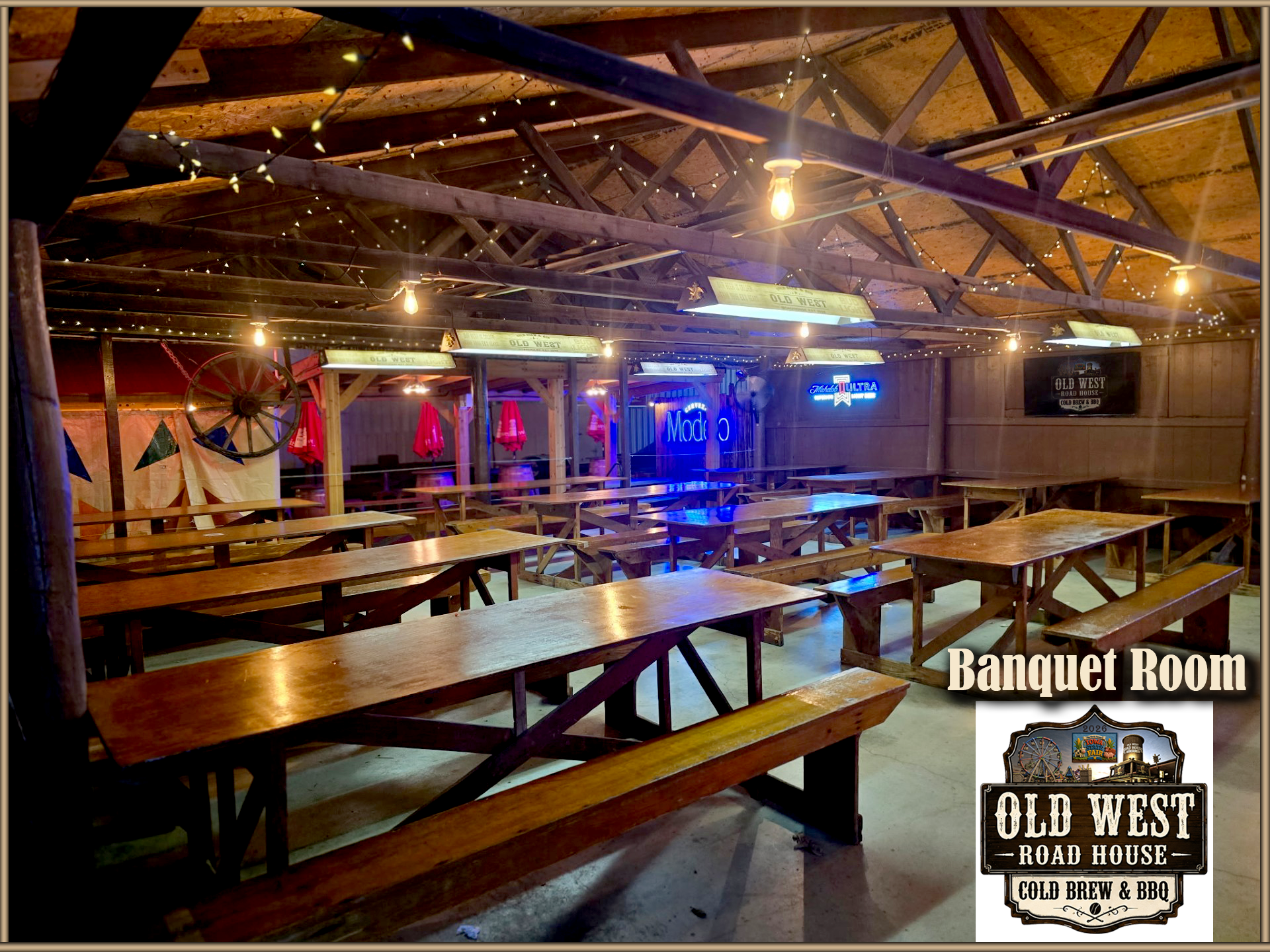 Large banquet room at the Old West Road House