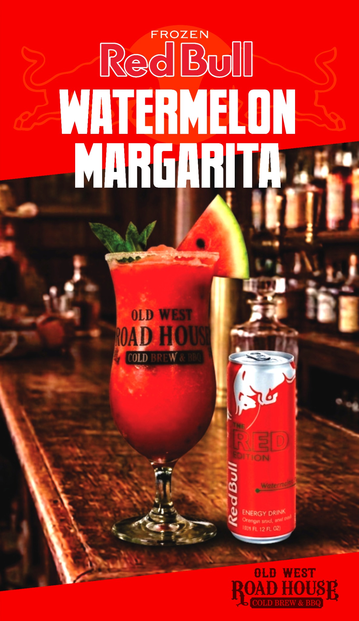 Frozen Red Bull Watermelon Margarita
